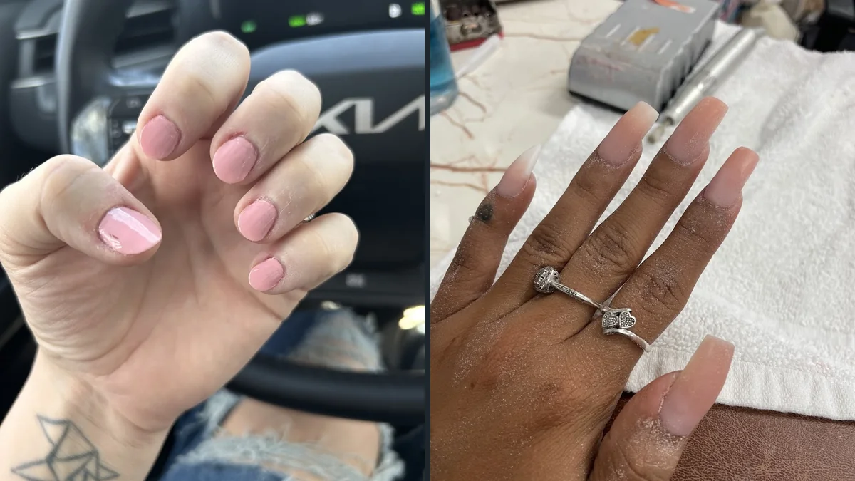 Pedicure chairs and polish bottles