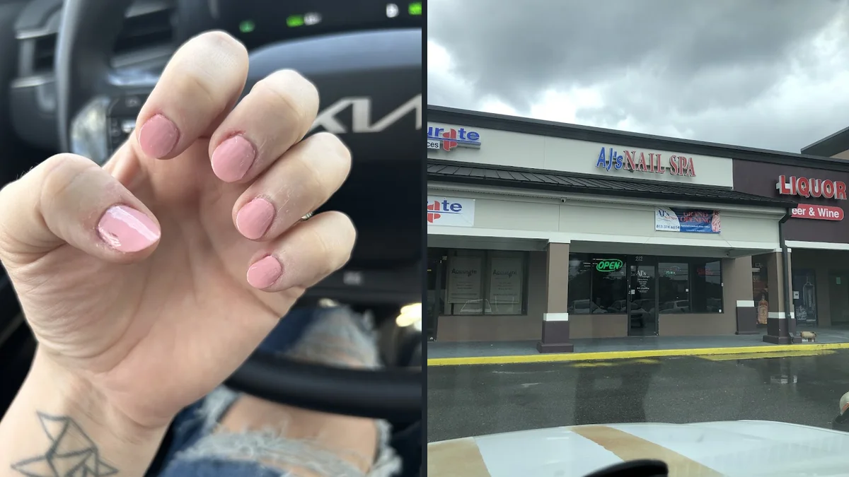 Pedicure chairs and polish bottles